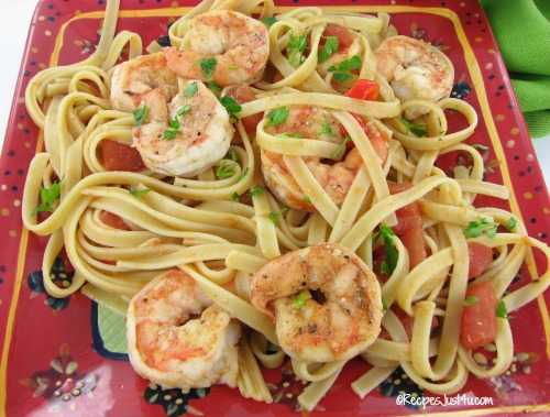Spicy shrimp and tomato pasta