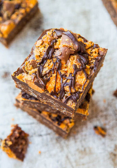 Chewy Chocolate Peanut butterfinger Bars