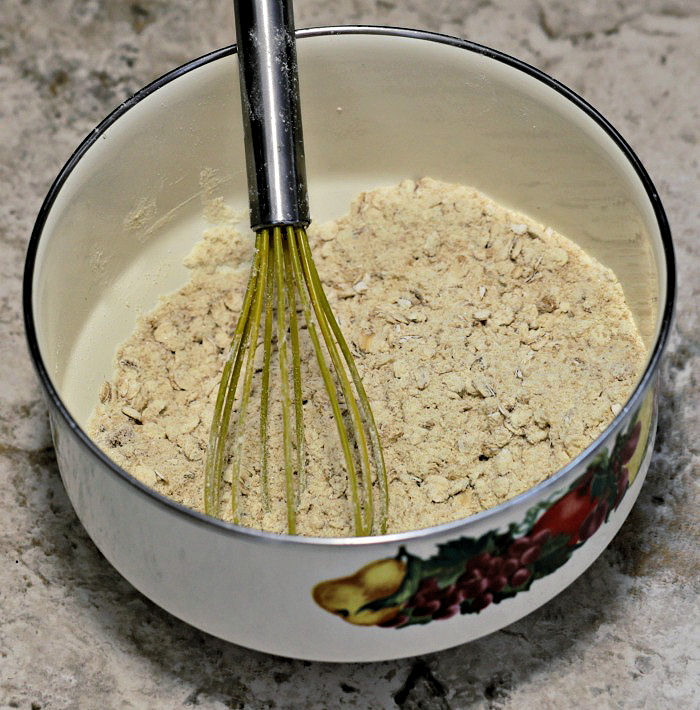Gluten free flour, oat and sugar mixture