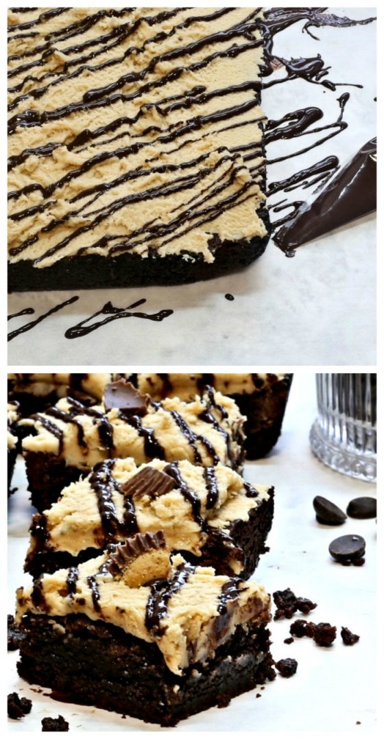 Fudge Brownies Rich Brownie Topped with Peanut Butter Frosting