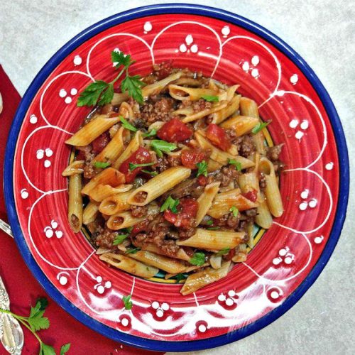 Penne Pasta Recipe One Pot Beef and Penne in a Red Wine Sauce