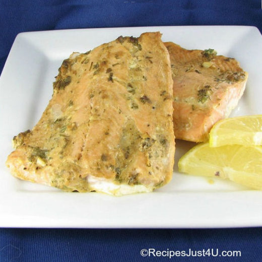 Baked Salmon with Honey Dijon Garlic Sauce
