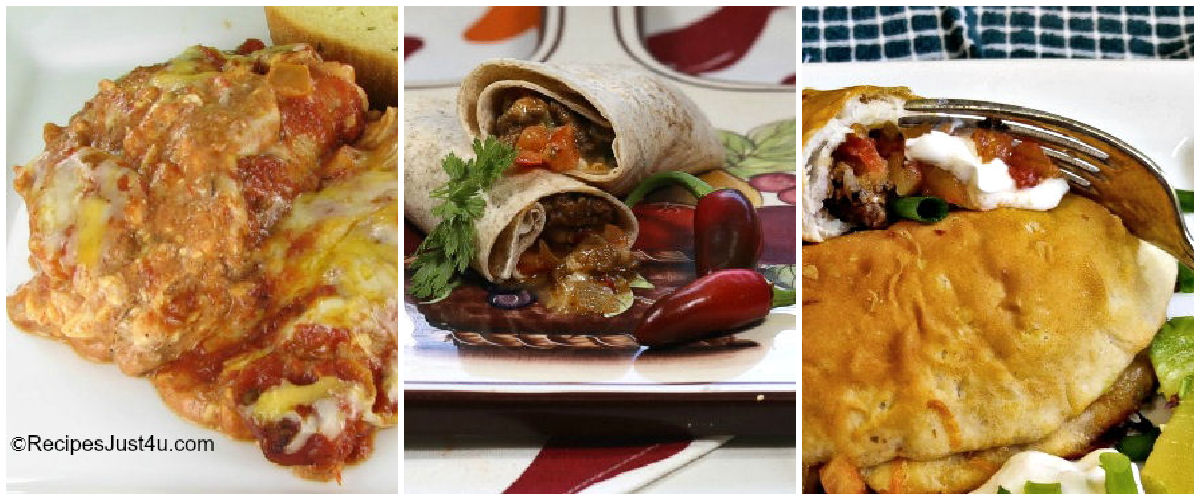 More Mexican-inspired recipes including stuffed shells, taco wraps and taco melts.