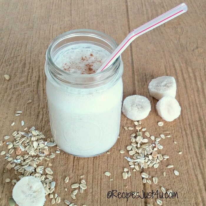 Gluten free meusli banana smoothie