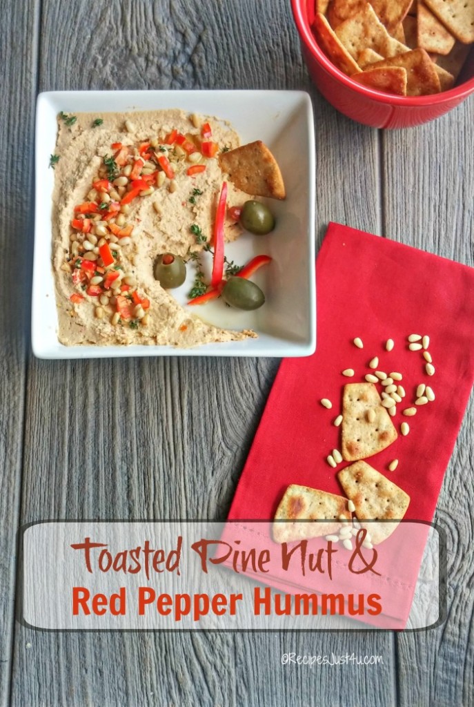Pine Nut Hummus with Red Peppers and Garlic
