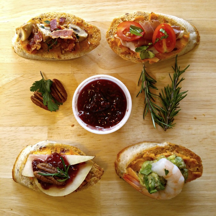These four crostini appetizers will start your next party off with a bang. They are very easy to make and perfect to serve with cocktails. #InspireWithCheese #ad