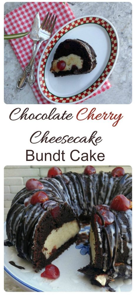 Chocolate Cherry Cheesecake Bundt Cake