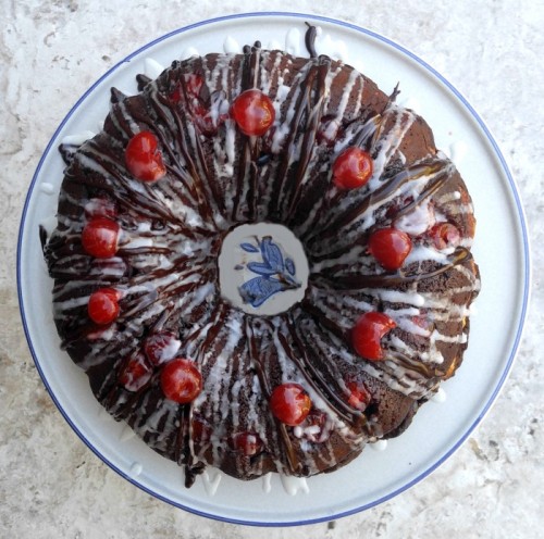 Chocolate Cherry Cheesecake Bundt Cake