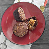Chocolate Peanut Butter Muffin on a plate
