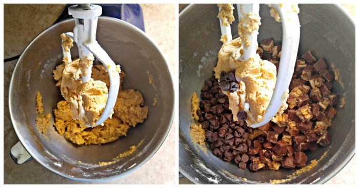 Making Snickers peanut butter cookie dough