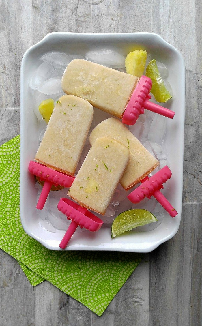 Yummy pina colada pops are an adult sweet treat