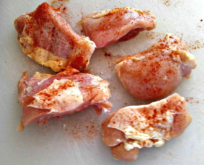 chicken thighs with paprika and salt