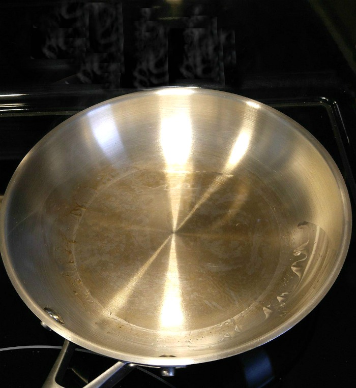 Pan with oil that is smoking