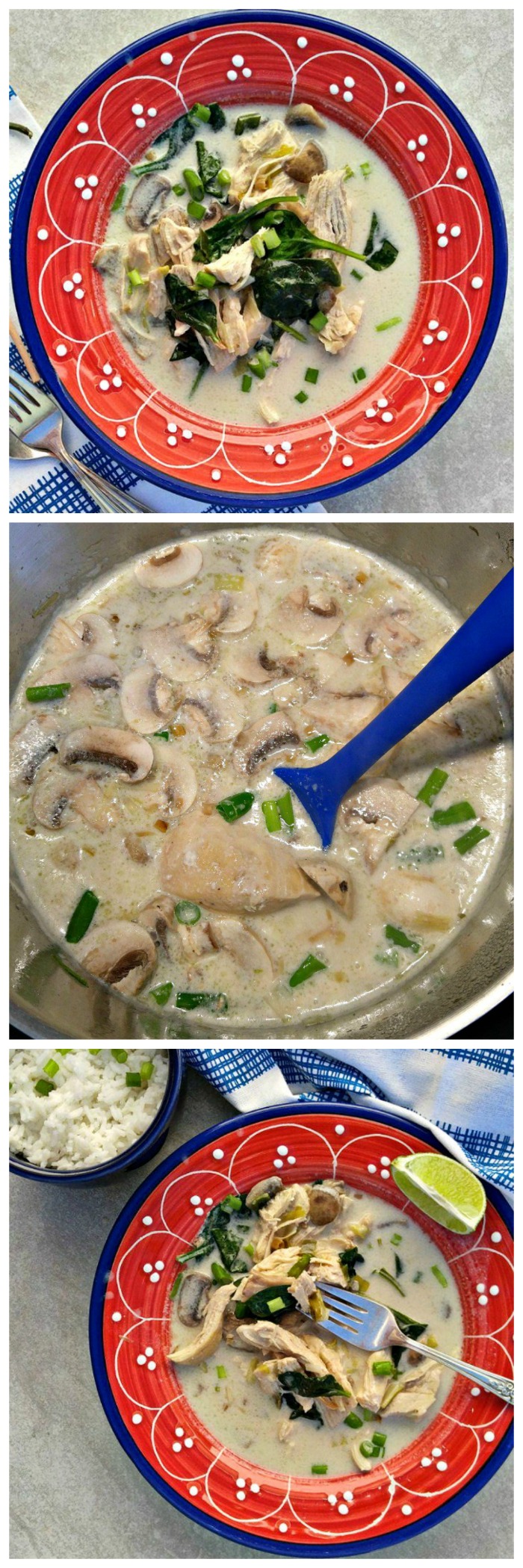 This Thai Chicken Coconut Soup is sweet, salty, sour and spicy, all in one spoonful. It is also known as tom kha gai. #tomkhagai #thaisouprecipe