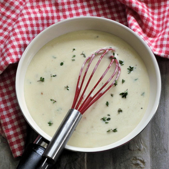 Garlic Parmesan Cheese sauce with thyme