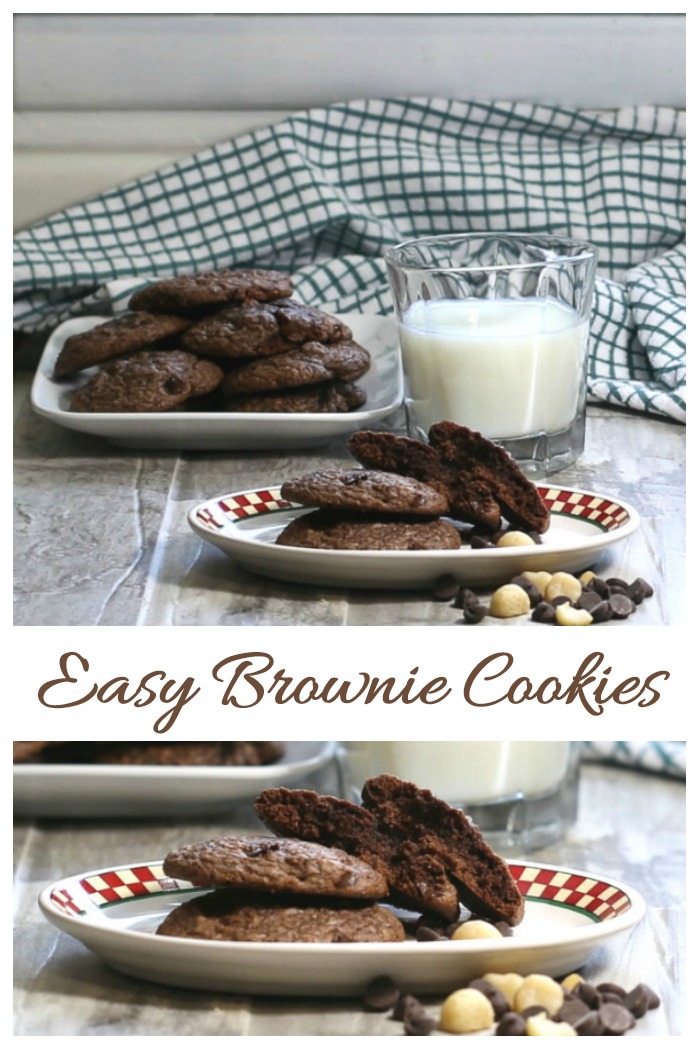 These brownie cookies from a mix and milk are an easy and decadent snack time choice