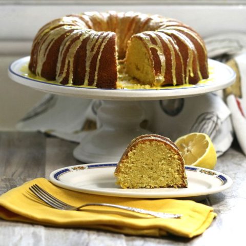 Lemon Pudding Cake with Glaze Icing