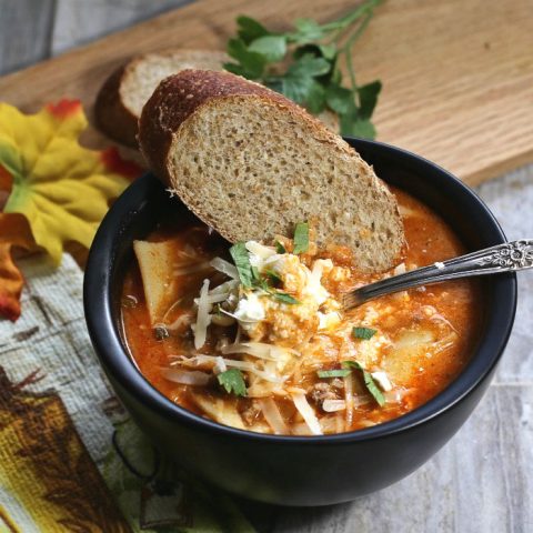 One Pot Lasagna Soup Recipe - Easy Hearty Ground Beef Italian Soup
