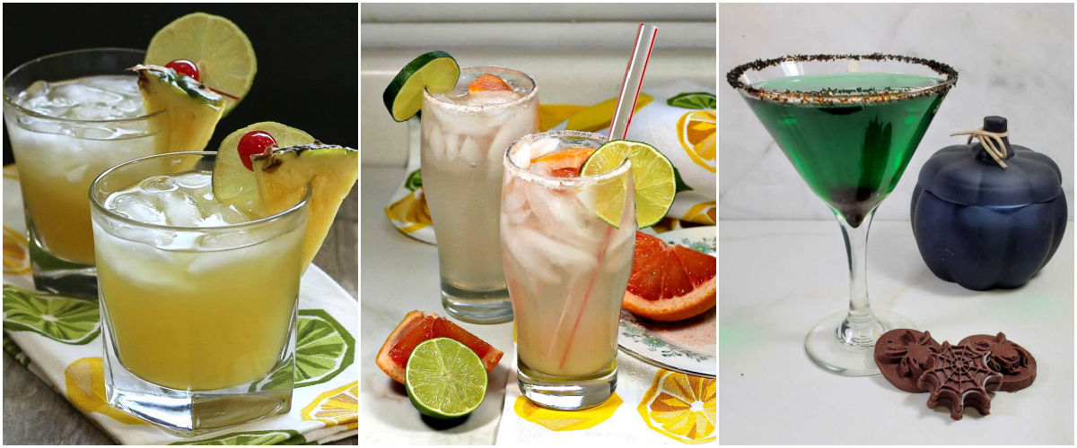More tequila recipes to try A collage with photos of three different tequila drinks.