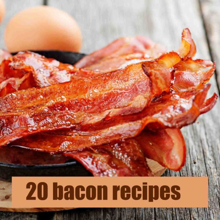 Cooked bacon with words 20 bacon recipes.