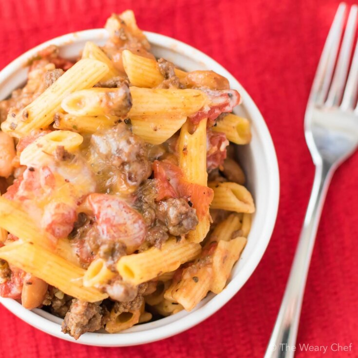 Image for Cheesy Chili Pasta Bake in 30 Minutes