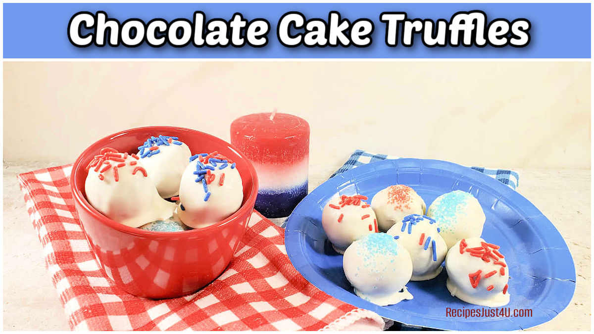 Chocolate cake truffles decorated for the Fourth of July.