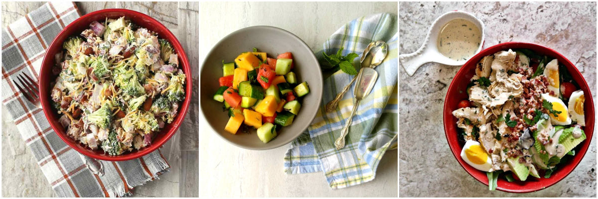 More salad recipes to try: keto broccoli salad, melon cucumber salad and California cobb salad.