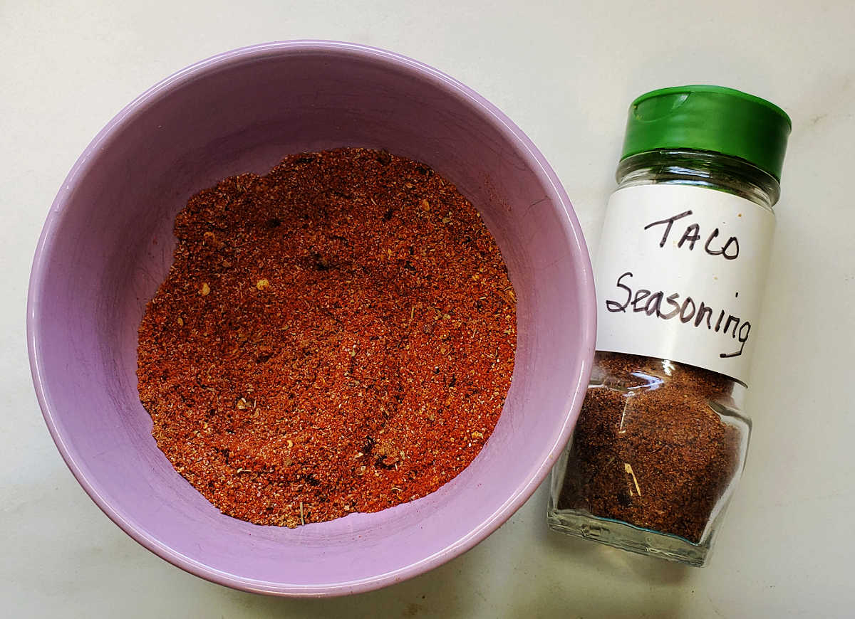 Homemade taco seasoning for healthy lettuce tacos.