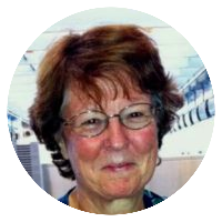 Picture of a woman smiling in a circle.